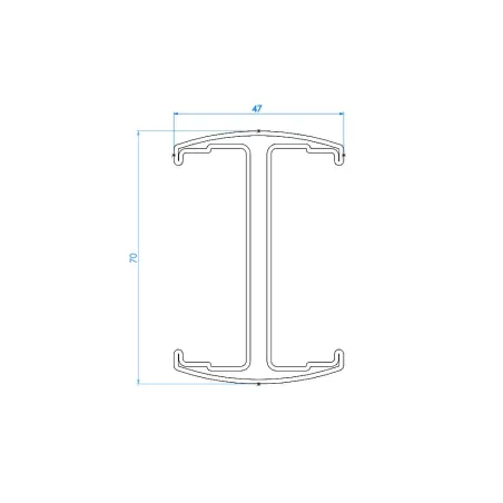 Schéma technique vue de dessus poteau à clip