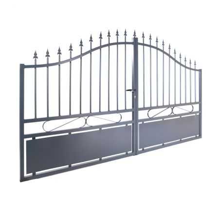 Portail en aluminium couleur gris anthracite ajouré Portail en aluminium couleur gris anthracite ajouré