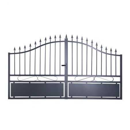 Portail double battants en aluminium gris anthracite - face Portail double battants en aluminium gris anthracite - face