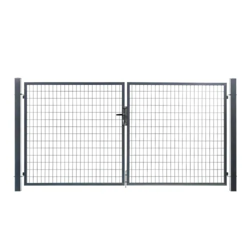 Portail grillagé maille 100x50 passage 3 mètres - gris anthracite