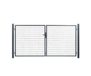 Portail grillagé maille 100x50 passage 3 mètres - gris anthracite