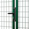 Zoom poignée et serrure portail grillagé passage 3 mètres - vert