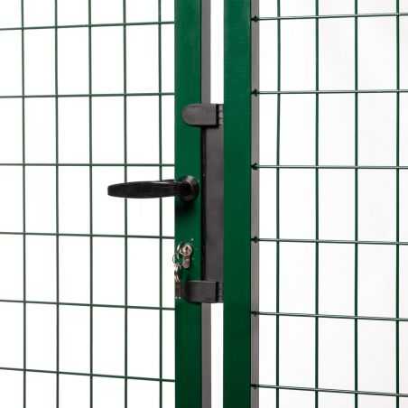 Zoom poignee et serrure de portail grillage - vert Zoom poignee et serrure de portail grillage - vert