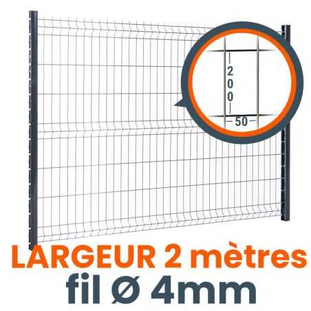 Panneau grillage rigide 2m hauteur - Atout Fermetures