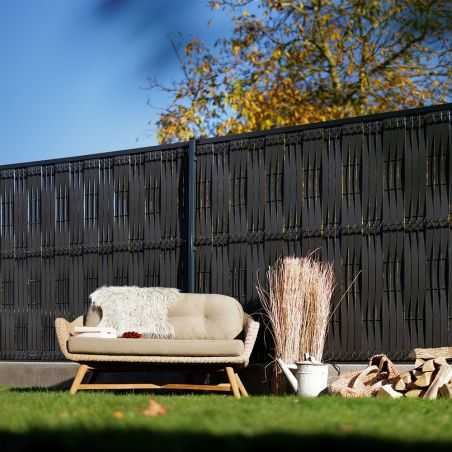 Kit brise-vue en lattes bois composite gris anthracite Kit brise-vue en lattes bois composite gris anthracite