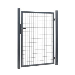 Portillon grillagé maille 100x50 - largeur 1m20 - gris anthracite