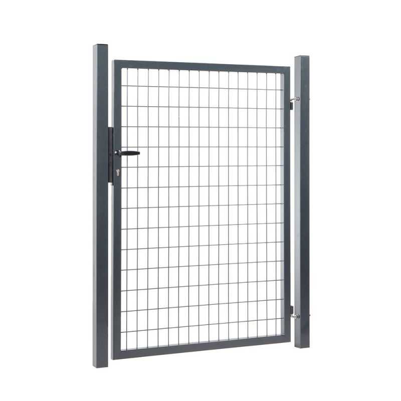 Portillon grillagé maille 100x50 - largeur 1m20 - gris anthracite