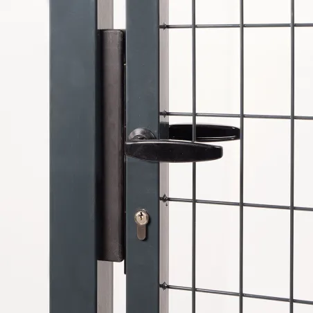 Serrure portillon jardin grillagé maille 100*50 gris