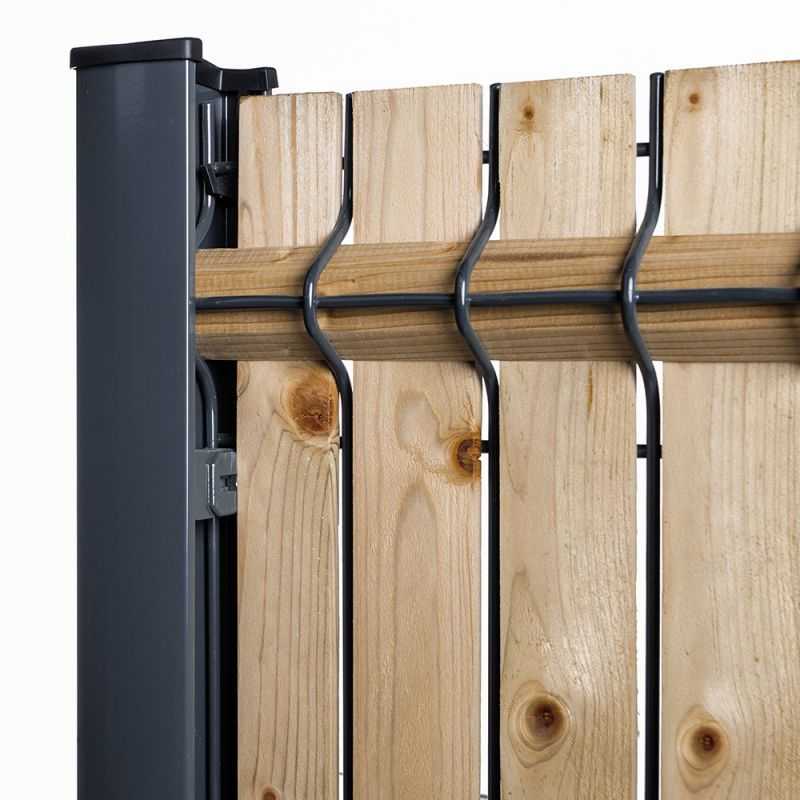 kit bois sur poteau à clip gris anthracite