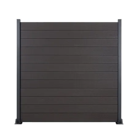 Clôture panneau composite gris anthracite posé sur platine aluminium
