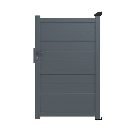 Portillon aluminium plein gris anthracite