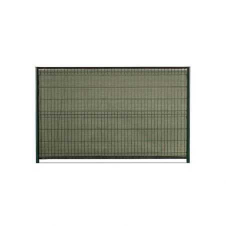 Clôture grillage rigide avec brise-vue rouleau pvc vert - vue extérieure Clôture grillage rigide avec brise-vue rouleau pvc vert - vue extérieure