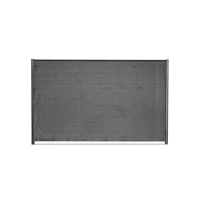 Brise-vue rouleau PVC gris anthracite posé sur panneau rigide -Vue intérieure