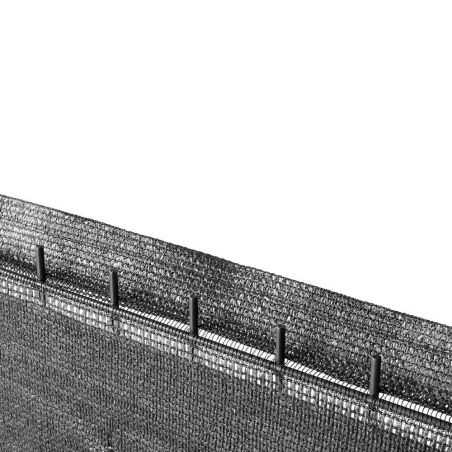 Zoom pose de brise-vue en rouleau PVC - gris anthracite