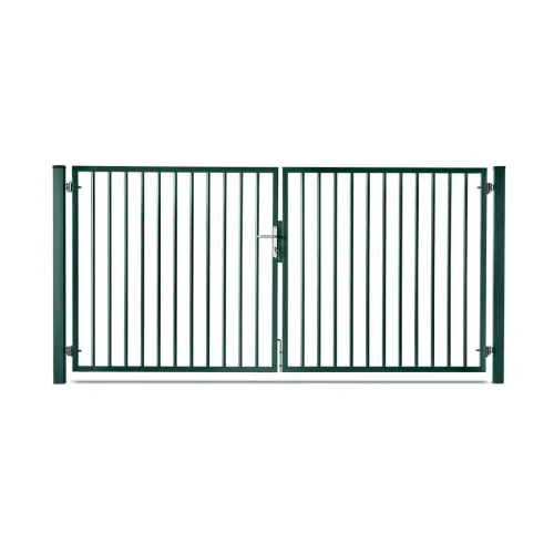 portail barreaudé vert