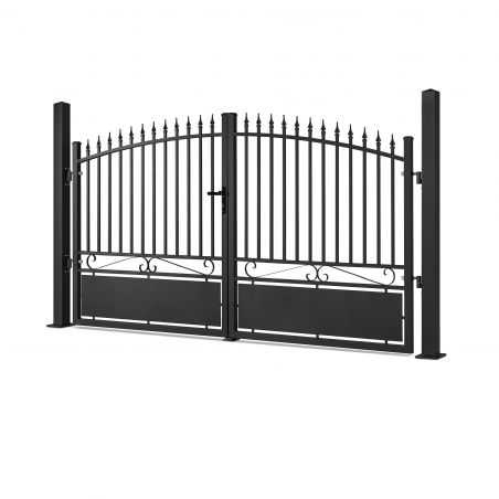 portail aluminium noir barreaux