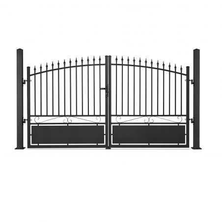 portail traditionnel aluminium noir