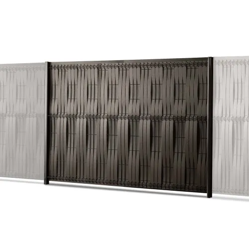 kit grillage rigide avec panneaux 2m50 4/5mm et occultation latte composite gris anthracite