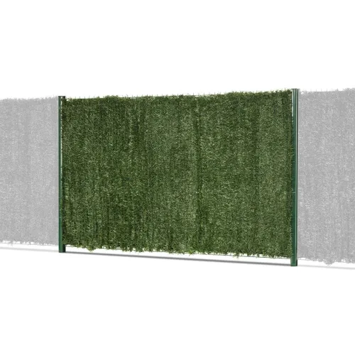 kit clôture rigide avec haie artificielle 129 brins easy pro 5 vert
