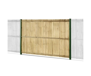 kit clôture rigide avec occultation lattes bois easy pro 5 vert