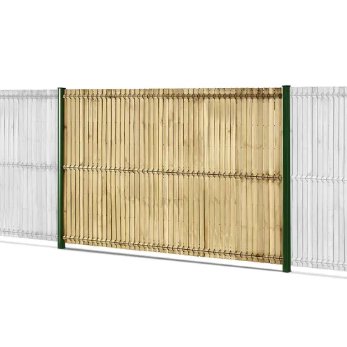 kit grillage rigide avec occultation lattes bois gamme eco pro vert