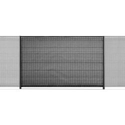 kit clôture rigide eco pro fil 4/5mm avec brise-vue rouleau toile pvc gris anthracite