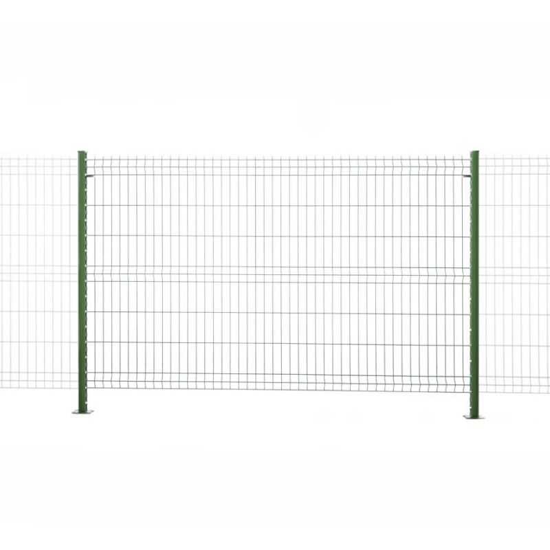 kit clôture rigide avec poteaux à encoches sur platine easy pro 5 vert