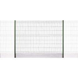 kit clôture rigide avec poteaux à clips et plaques de soubassement gamme Eco pro vert