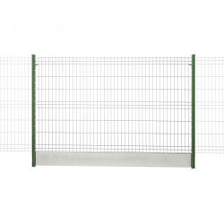 kit clôture rigide poteaux à encoches avec soubassement béton gamme eco pro vert