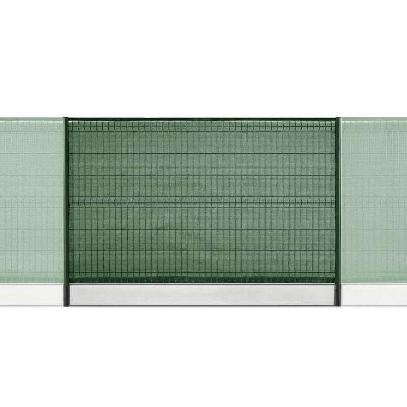 kit clôture rigide avec soubassement et brise-vue rouleau pvc vert gamme easy pro 5