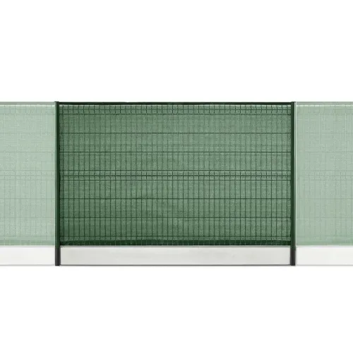 kit clôture rigide avec soubassement et brise-vue rouleau pvc vert gamme easy pro 5