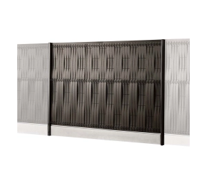 kit clôture rigide avec soubassement et occultation lattes composite easy pro 5 gris anthracite