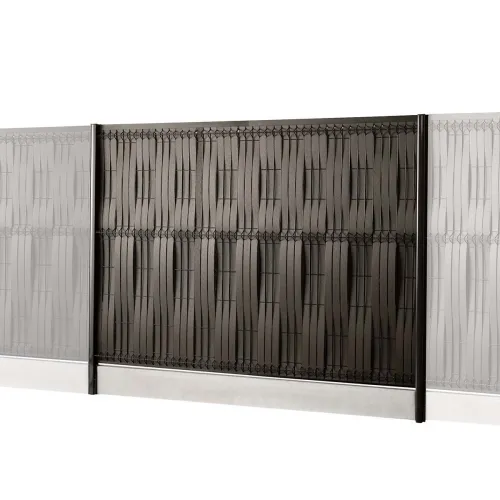 kit clôture rigide avec soubassement et occultation lattes composition gris anthracite gamme eco pro