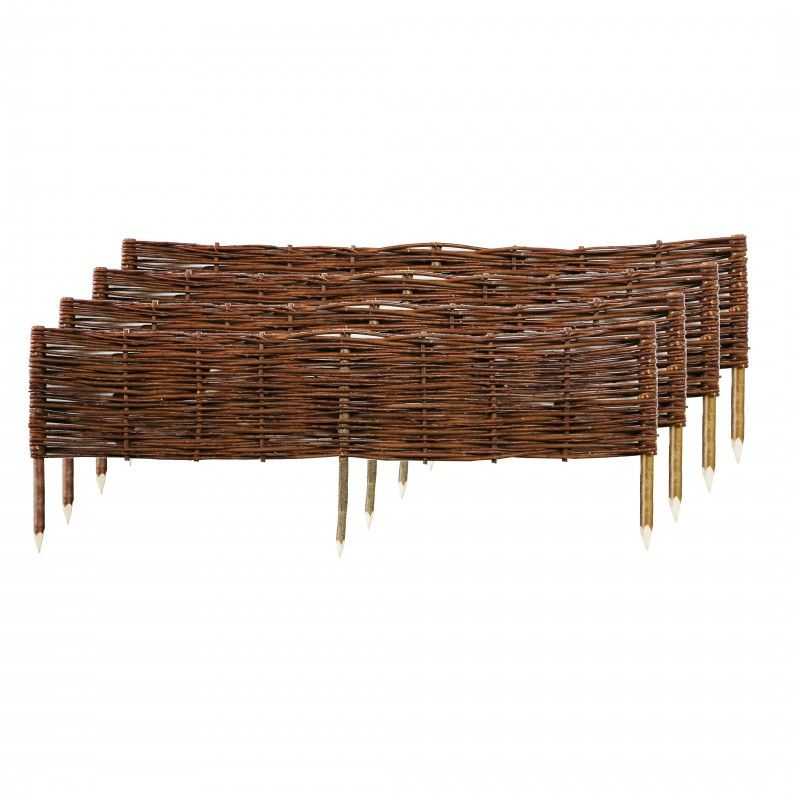 bordure de jardin en osier lot de 4