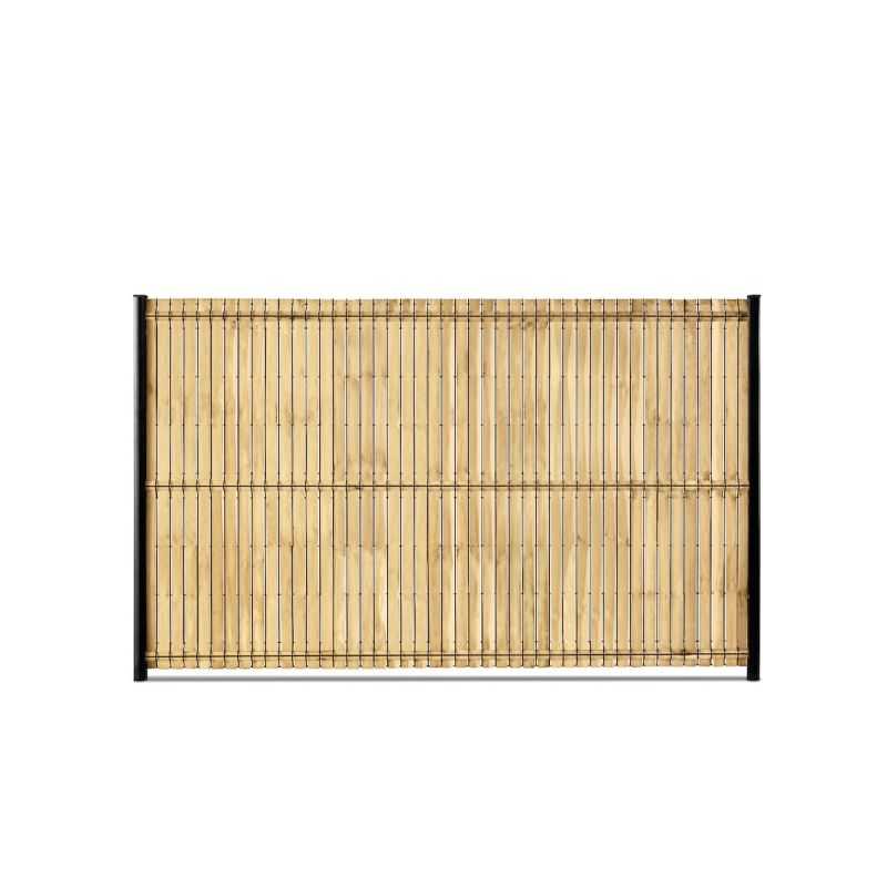 Kit occultation lattes bois avec panneau grillage rigide gris anthracite