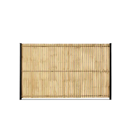 Kit occultation lattes bois avec panneau grillage rigide gris anthracite