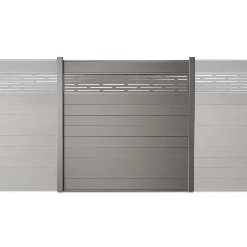 Kit clôture bois composite avec lame décorative sur platine Azural