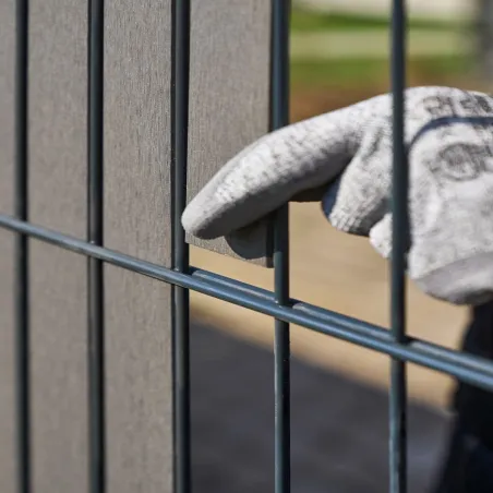 Lattes bois composite occultation panneau double fil | Easy Clôture