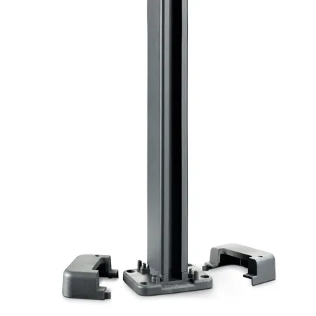 Platine aluminium poteau 70x50mm avec poteau gris 7016