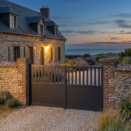 Portail battant aluminium semi ajouré | Easy Clôture
