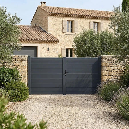 Portail battant aluminium plein lame XXL | Easy Clôture