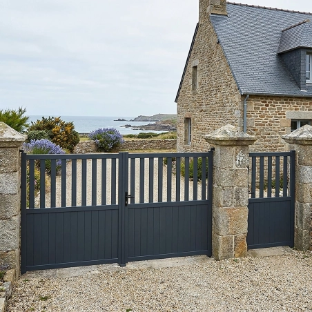 Portillon aluminium semi ajouré | Easy Clôture