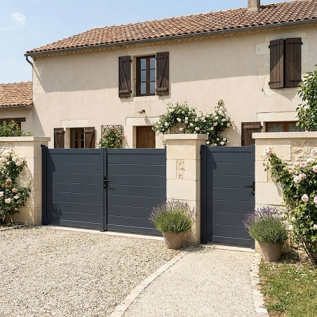 Portillon aluminium plein lame XXL | Easy Clôture
