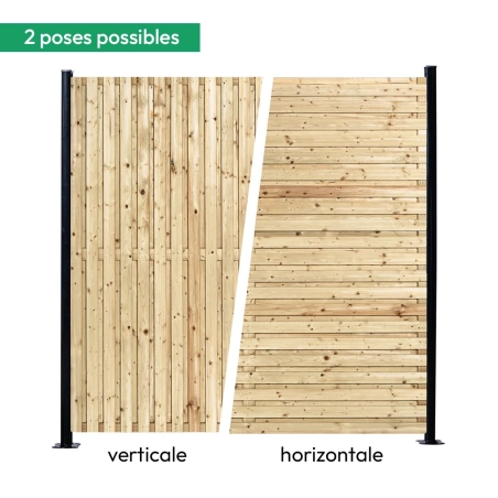 Panneau bois occultant réversible 180x180 cm | Easy Clôture