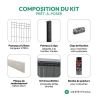 Kit panneau rigide Ø 4/5 mm avec soubassement et occultation composite | Easy Clôture
