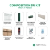 Kit panneau rigide Ø 5 mm avec soubassement et occultation Mélèze | Easy Clôture