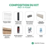 Kit panneau rigide Ø 4/5 mm et occultation bois Mélèze | Easy Clôture