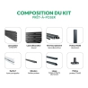 Kit clôture bois composite et lame décorative Azural sur platine