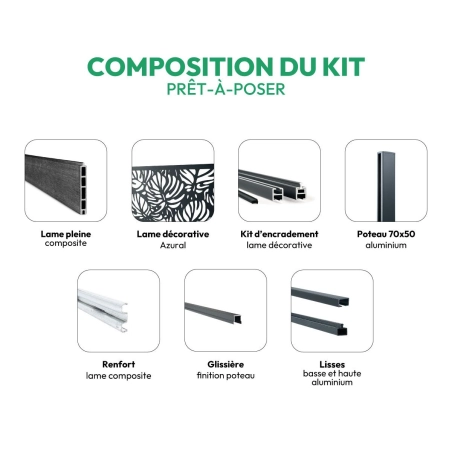 Kit clôture bois composite Tropical à sceller | Easy Clôture