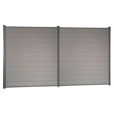 Travées de clôture en bois composite avec finition lisse aluminium